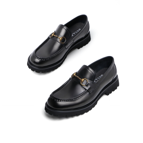 百丽暗黑乐福鞋男春季新品潮搭男马衔扣英伦风休闲皮鞋91022AM0