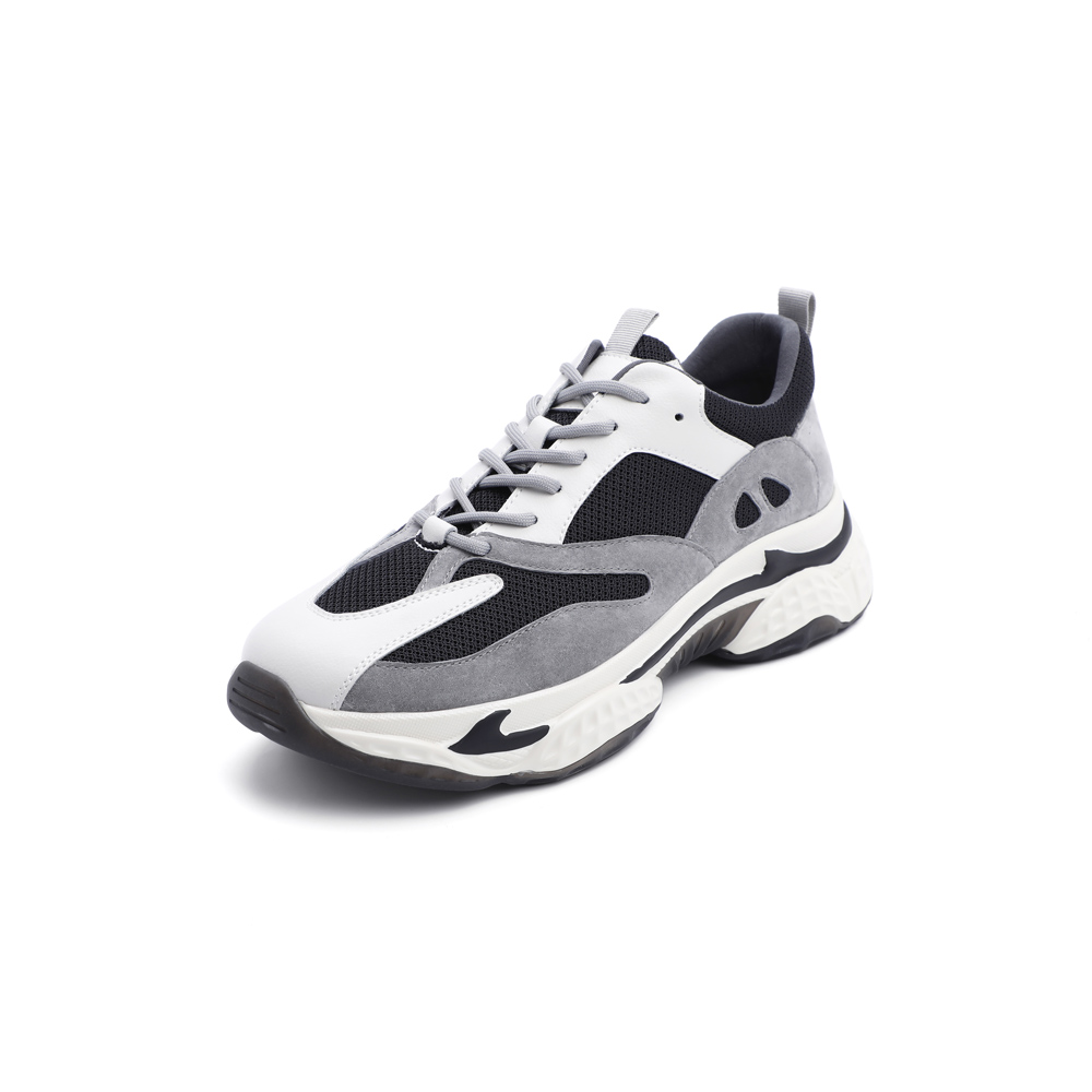 BELLE/百丽猪皮革/复合材料/织物男老爹旅游鞋19127AM0