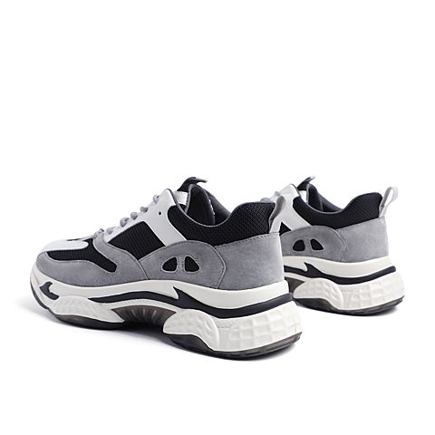 BELLE/百丽猪皮革/复合材料/织物男老爹旅游鞋19127AM0