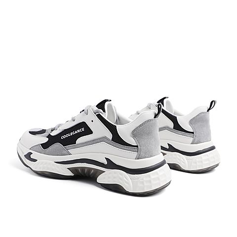 BELLE/百丽猪皮革/复合材料/织物男老爹旅游鞋19127AM0