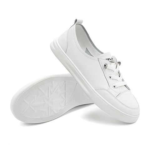 BELLE/百丽商场同款复合材料女休闲小白鞋V3D1DAM0