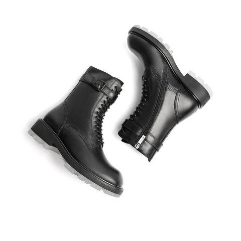 百丽同款冬新商场同款ins厚底机车女马丁靴V5T1DDZ0