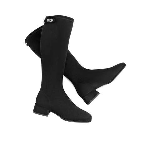 百丽粗跟长靴女冬新商场同款弹力瘦瘦靴高筒靴女3G971DG0