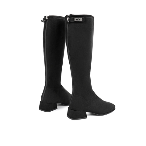 百丽粗跟长靴女冬新商场同款弹力瘦瘦靴高筒靴女3G971DG0