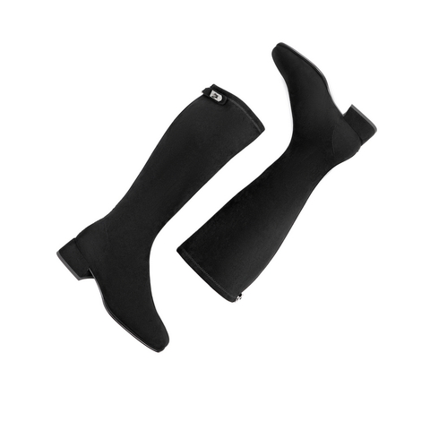 百丽粗跟长靴女冬新商场同款弹力瘦瘦靴高筒靴女3G971DG0