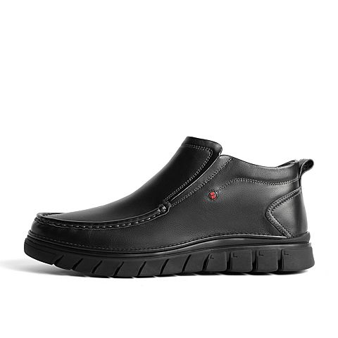 百丽商务靴冬新商场同款牛皮革男高帮休闲鞋短靴加绒6ZX02DD0