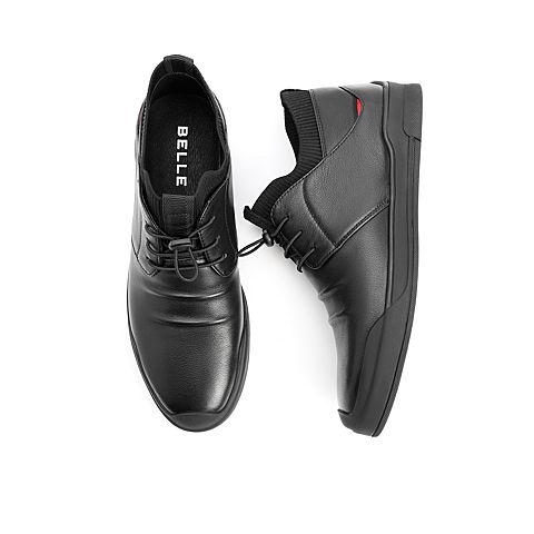 百丽短靴冬新商场同款牛皮革/纺织品男商务休闲靴6ZU01DD0