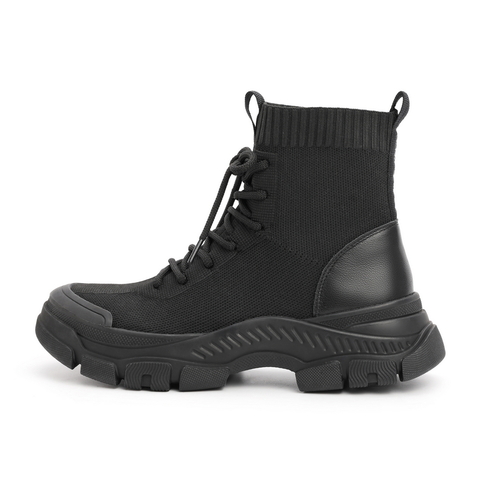 百丽瘦瘦靴冬新商场同款袜靴厚底女短靴加绒V9H1DDD0