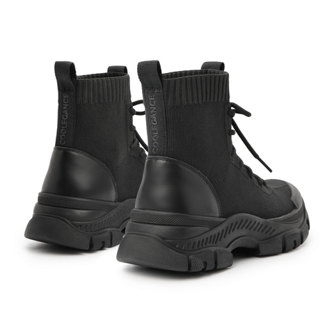 百丽瘦瘦靴冬新商场同款袜靴厚底女短靴加绒V9H1DDD0