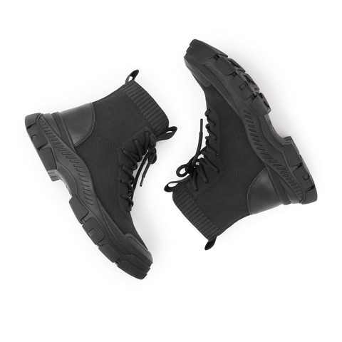 百丽瘦瘦靴冬新商场同款袜靴厚底女短靴加绒V9H1DDD0