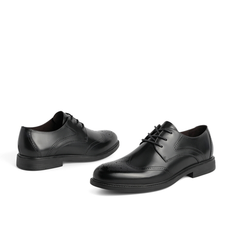 百丽男鞋德比鞋2021春新牛皮男布洛克雕花商务正装皮鞋B3GH2AM0