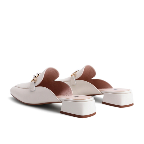 百丽2021春新珍珠装饰女慵懒休闲穆勒鞋半拖鞋外穿3E738AH1