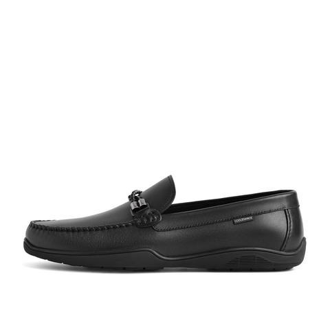 百丽时尚乐福鞋男2021春新牛皮革套脚舒适休闲豆豆鞋10471AM1