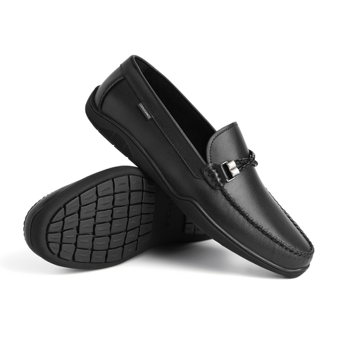 百丽时尚乐福鞋男2021春新牛皮革套脚舒适休闲豆豆鞋10471AM1