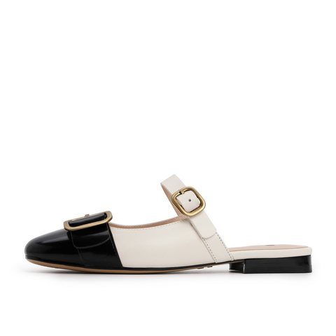 百丽2021春新商场同款女复古小香风平底穆勒拖鞋外穿3HN30AH1