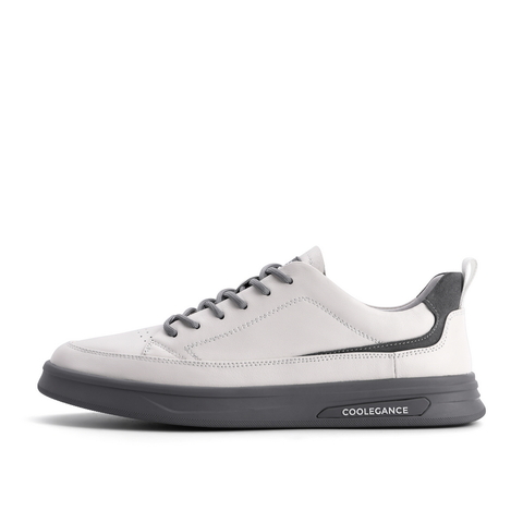 百丽低帮板鞋男2021商场同款牛皮革小白休闲鞋7CG01AM1