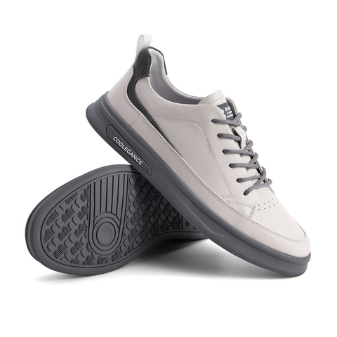 百丽低帮板鞋男2021商场同款牛皮革小白休闲鞋7CG01AM1