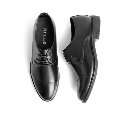 百丽德比鞋男2021商场同款牛皮革男商务正装皮鞋7CQ01AM1