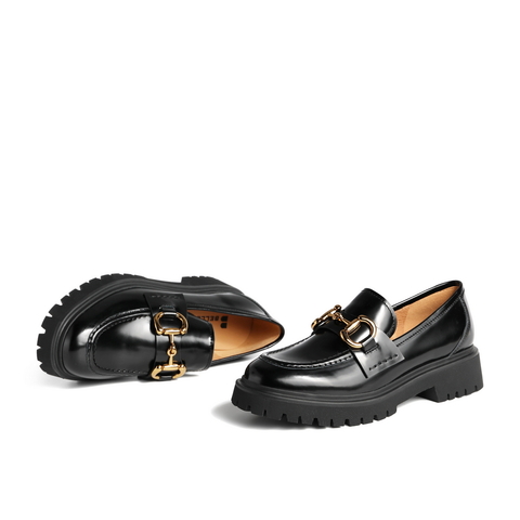 百丽厚底乐福鞋女2021款复古英伦风牛皮制服JK单鞋3ZHB8AA1