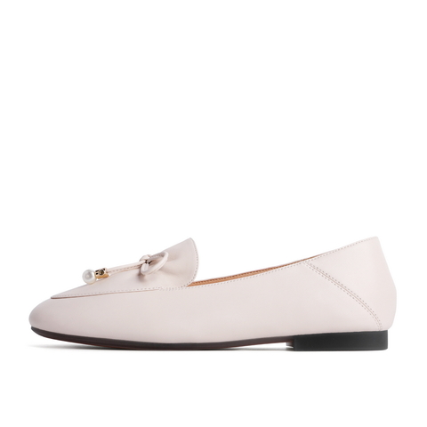 百丽2021春新商场同款羊皮革女减龄蝴蝶结休闲单鞋3G724AA1