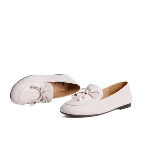 百丽2021春新商场同款羊皮革女减龄蝴蝶结休闲单鞋3G724AA1