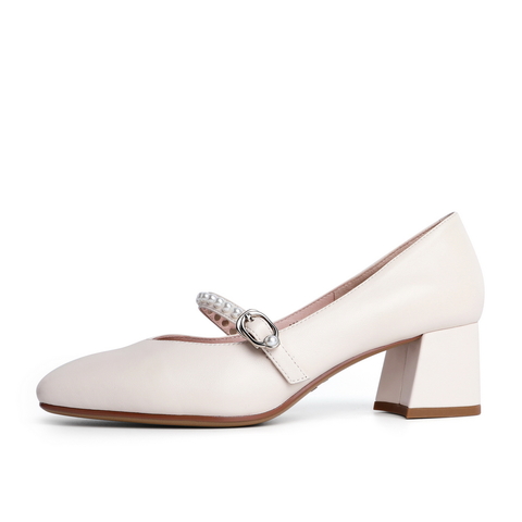 百丽玛丽珍单鞋女2021商场同款羊皮革单鞋3DQ08AQ1