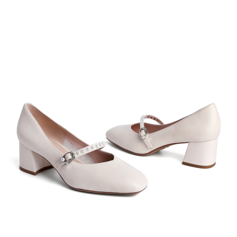 百丽玛丽珍单鞋女2021商场同款羊皮革单鞋3DQ08AQ1