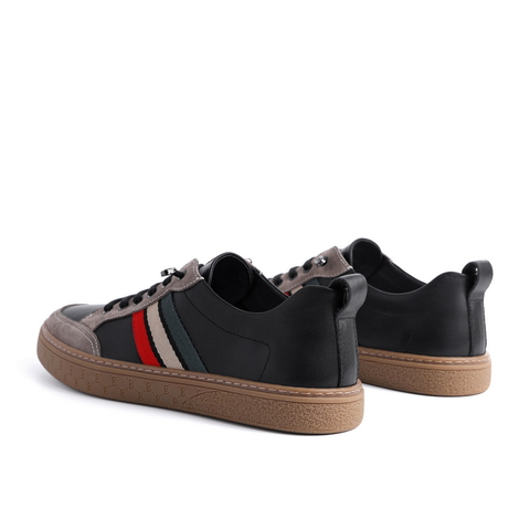 百丽板鞋男2021复古撞色潮流低帮休闲鞋小白鞋63195AM1