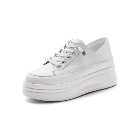 百丽厚底小白鞋女2021商场同款增高休闲板鞋W3E1DAM1