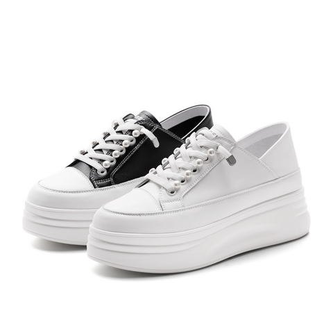 百丽厚底小白鞋女2021商场同款增高休闲板鞋W3E1DAM1