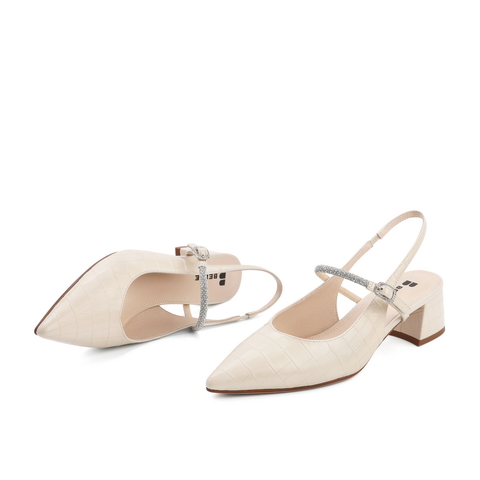 百丽2021粗高跟凉鞋女商场同款压花皮仙女风包头3IB30BH1