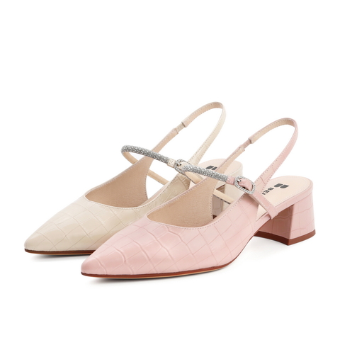 百丽2021粗高跟凉鞋女商场同款压花皮仙女风包头3IB30BH1