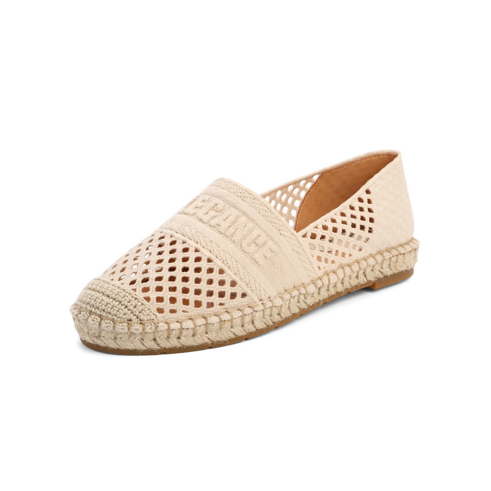 百丽宅度假2021商场同款绣花镂空女休闲平底渔夫鞋BX3D4BA1