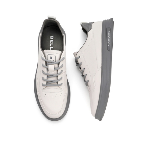 百丽时尚板鞋男2021春新牛皮革简约潮流撞色休闲鞋70393AM1