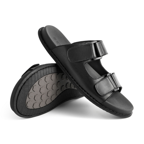 百丽户外沙滩鞋男2021牛皮革男套脚休闲凉拖鞋外穿91901BL1