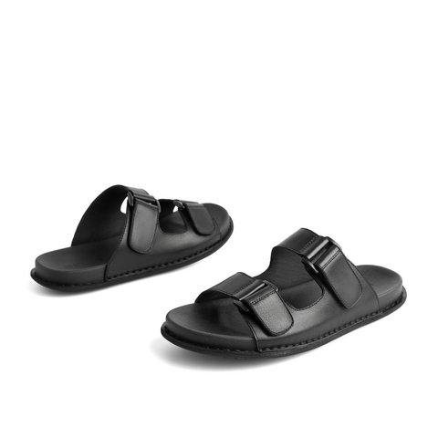 百丽户外沙滩鞋男2021牛皮革男套脚休闲凉拖鞋外穿91901BL1