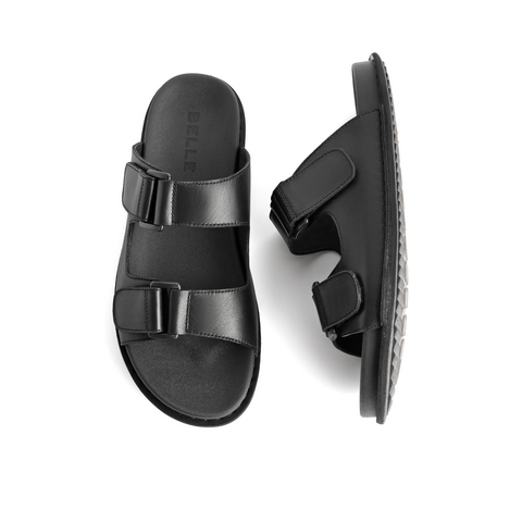 百丽户外沙滩鞋男2021牛皮革男套脚休闲凉拖鞋外穿91901BL1