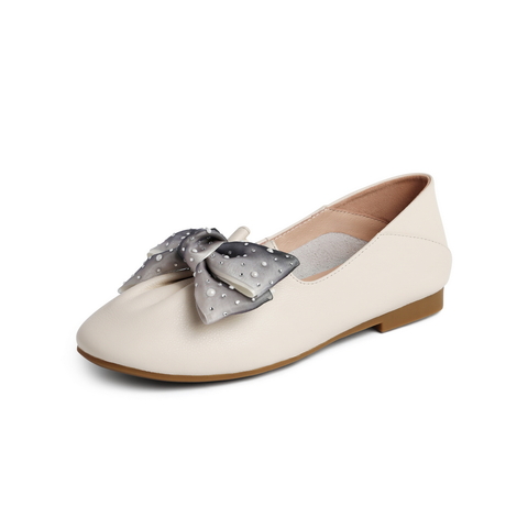 百丽通勤浅口鞋2021商场同款可爱蝴蝶结女平底单鞋W4Z1DAA1