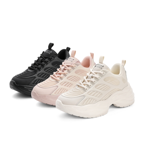 BELLE/百丽2021春新厚底机能运动风厚底女老爹鞋21218AM1