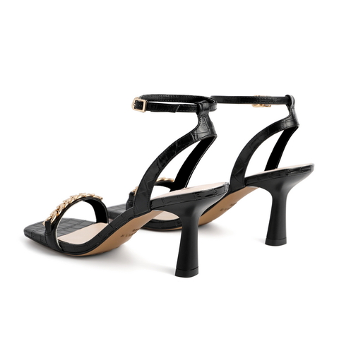 百丽同款2021商场同款细跟一字带高跟凉鞋女3NM30BL1