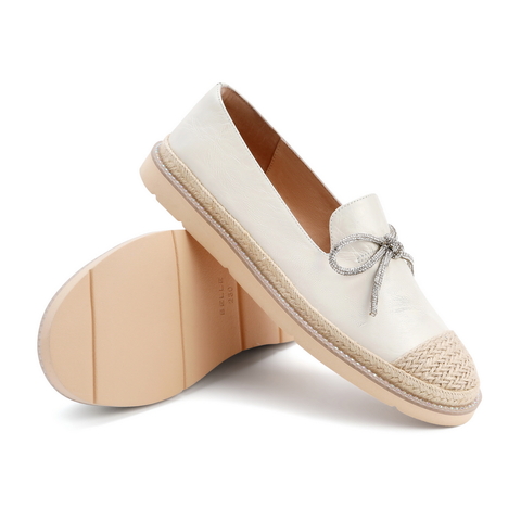 百丽休闲穆勒鞋2021春小香风皱漆平底女蝴蝶结渔夫鞋12118AM1