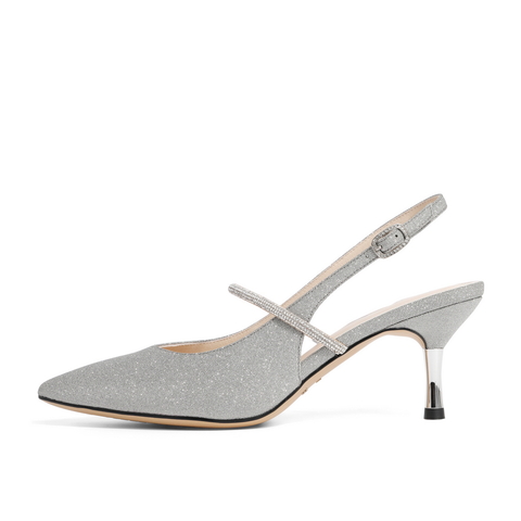 百丽优雅高跟鞋2021商场同款闪片仙女风包头凉鞋3FA33BH1