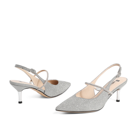 百丽优雅高跟鞋2021商场同款闪片仙女风包头凉鞋3FA33BH1