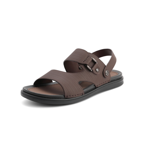 百丽2021商场同款牛皮革男休闲软底凉鞋沙滩鞋7EY01BL1