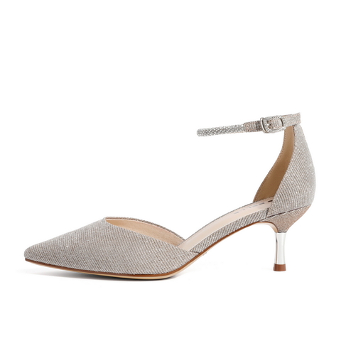 百丽尖头高跟鞋女2021商场同款细闪宴会细跟包头凉鞋BSCG9BK1