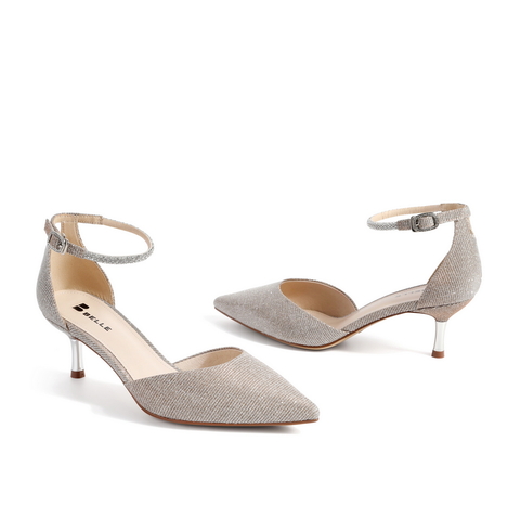 百丽尖头高跟鞋女2021商场同款细闪宴会细跟包头凉鞋BSCG9BK1