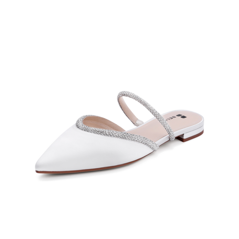 百丽星辰2021夏新平底尖头休闪钻女穆勒凉拖鞋外穿KZC6DBH1