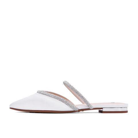 百丽星辰2021夏新平底尖头休闪钻女穆勒凉拖鞋外穿KZC6DBH1