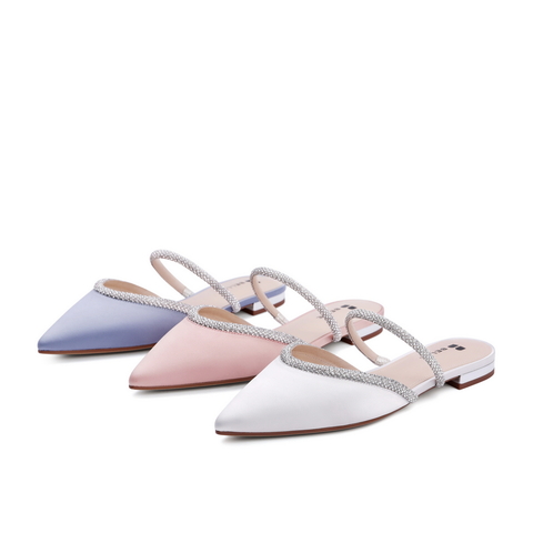 百丽星辰2021夏新平底尖头休闪钻女穆勒凉拖鞋外穿KZC6DBH1