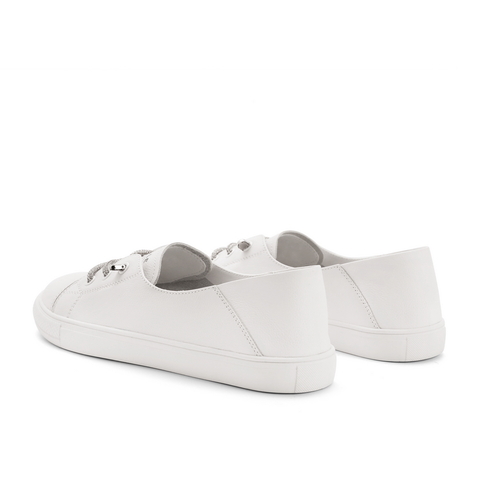 百丽学院风小白鞋女2021春新牛皮革女休闲舒适平底单鞋30983AQ1